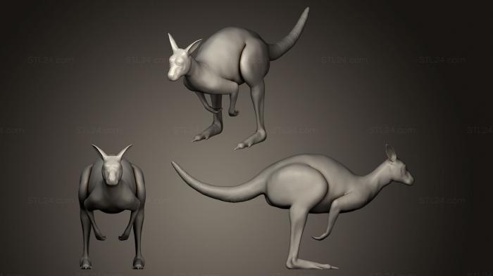 Animal figurines (Kangaroo 2, STKJ_0568) 3D models for cnc